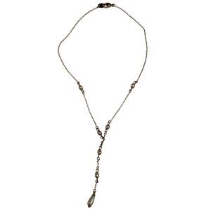 Avon NR Pearl Bead Gold Accent Pendant Necklace